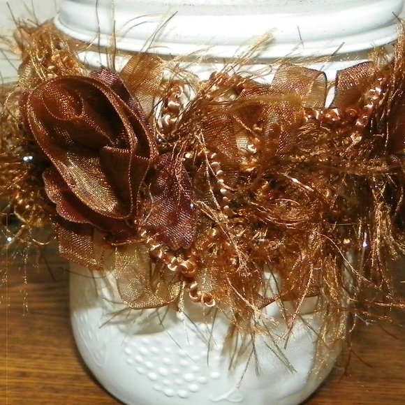 4 Wedding Party Table Decor Favor Orange Glass - Picture 11 of 13